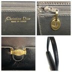 Dior Vintage Black Gold Leather Shoulder Bag — view 3