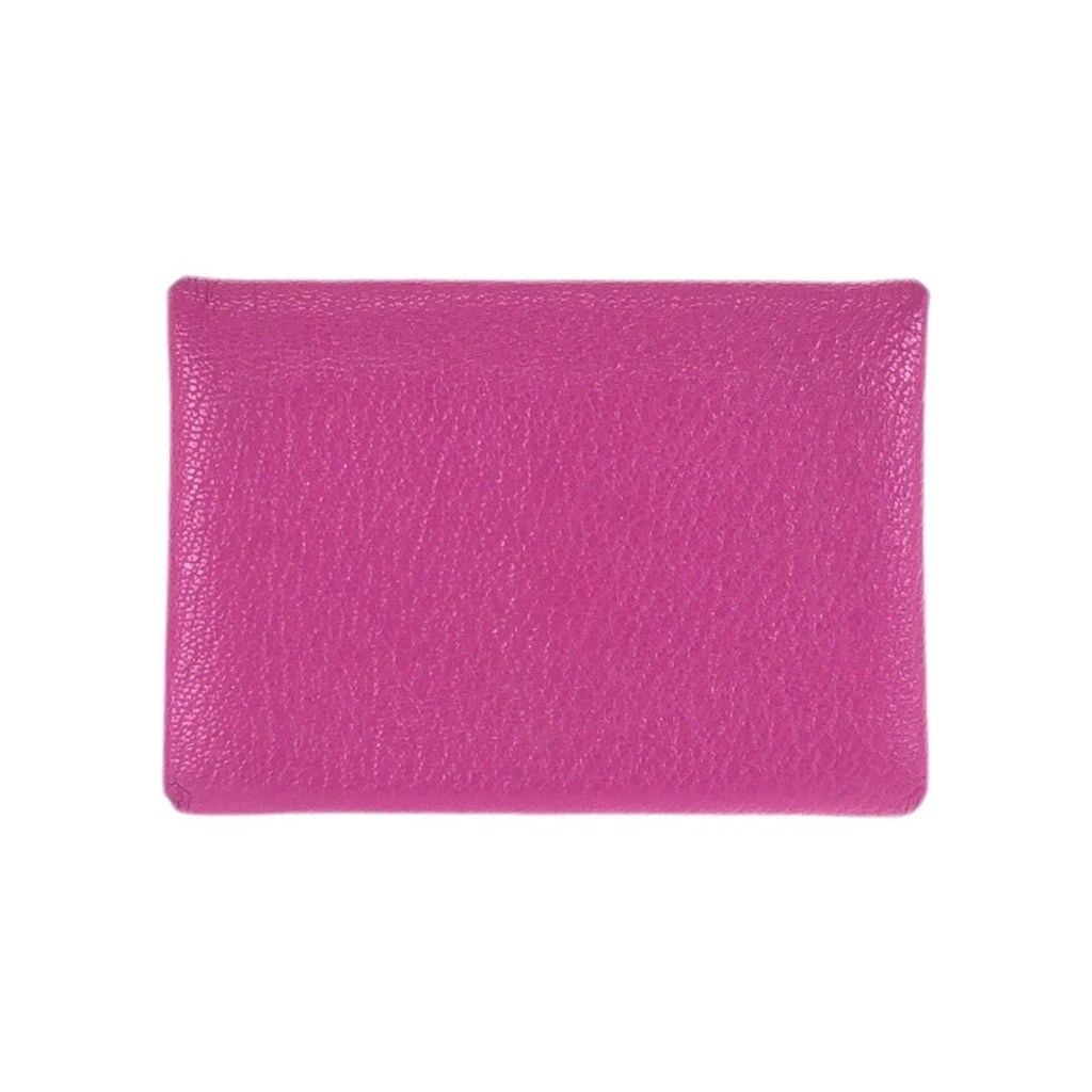 Hermes Calvi Duo Rosepurple Pink Gold Chevre Card Case Business Holder Coin