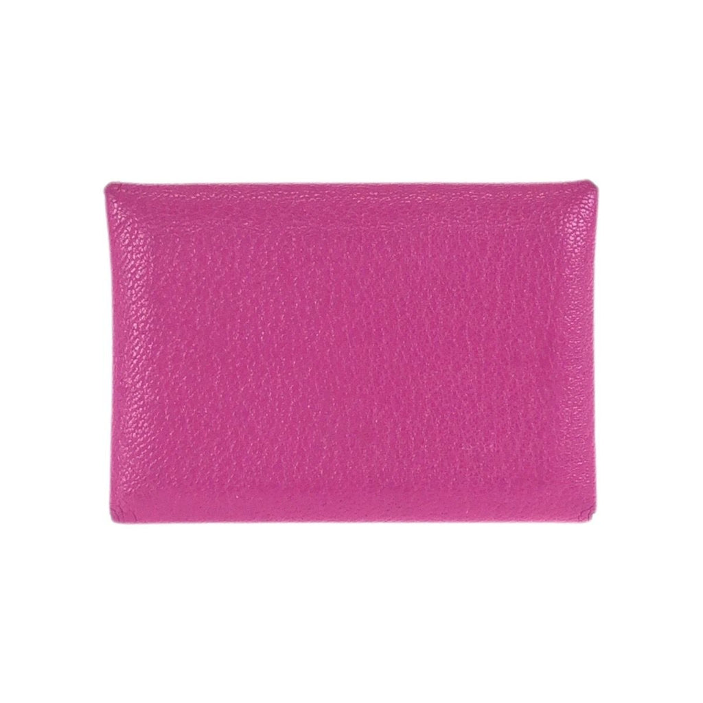 Hermes Calvi Duo Rosepurple Pink Gold Chevre Card Case Business Holder Coin — view 2