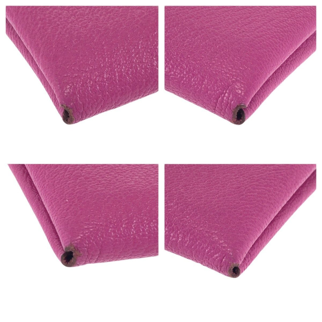 Hermes Calvi Duo Rosepurple Pink Gold Chevre Card Case Business Holder Coin — view 4