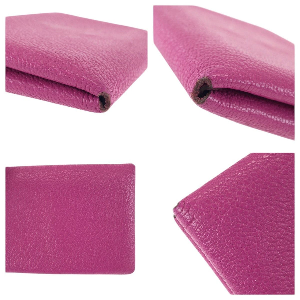 Hermes Calvi Duo Rosepurple Pink Gold Chevre Card Case Business Holder Coin — view 6