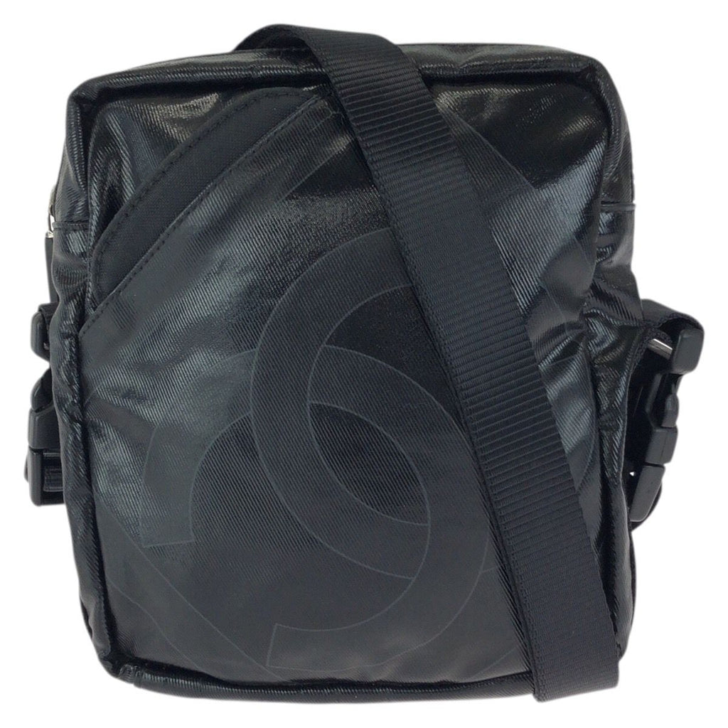 Chanel Sports Line CC Logo Black Silver Shoulder Bag Pochette