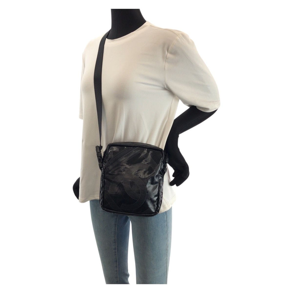 Chanel Sports Line CC Logo Black Silver Shoulder Bag Pochette — view 7