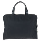 Prada Tessuto Black Silver Nylon Leather Business Briefcase — view 2