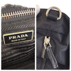 Prada Tessuto 2-Way Black Silver Nylon Leather Shoulder Bag — view 6