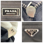 Prada Tessuto 2-Way Black Silver Nylon Leather Shoulder Bag — view 4