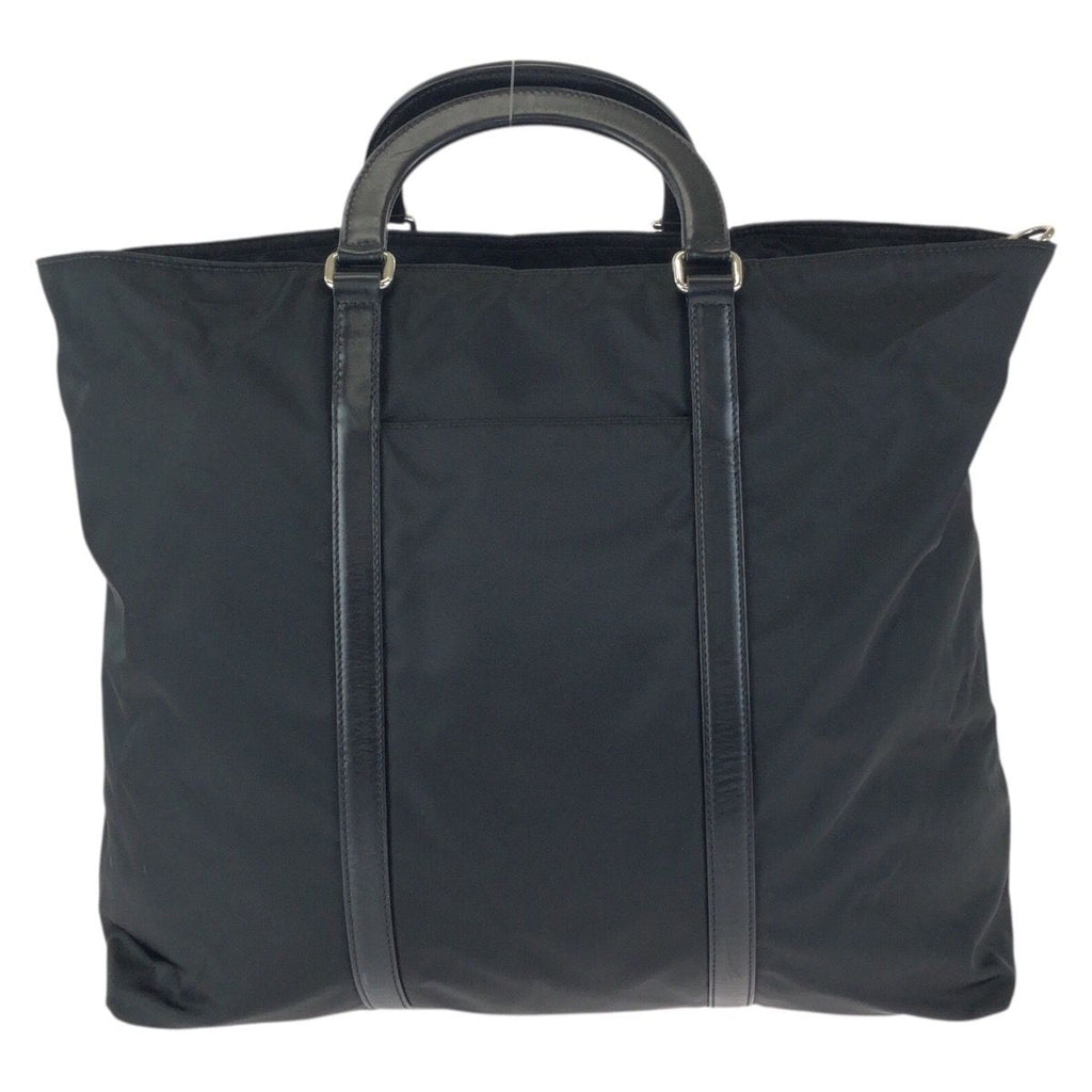 Prada Tessuto 2-Way Black Silver Nylon Leather Shoulder Bag — view 2