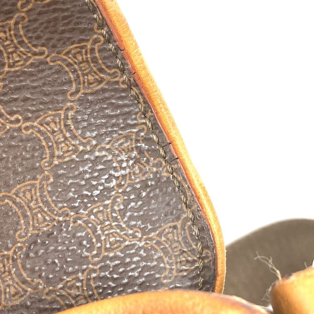Celine Shoulder Bag Macadam Logo Leather Brown — view 4