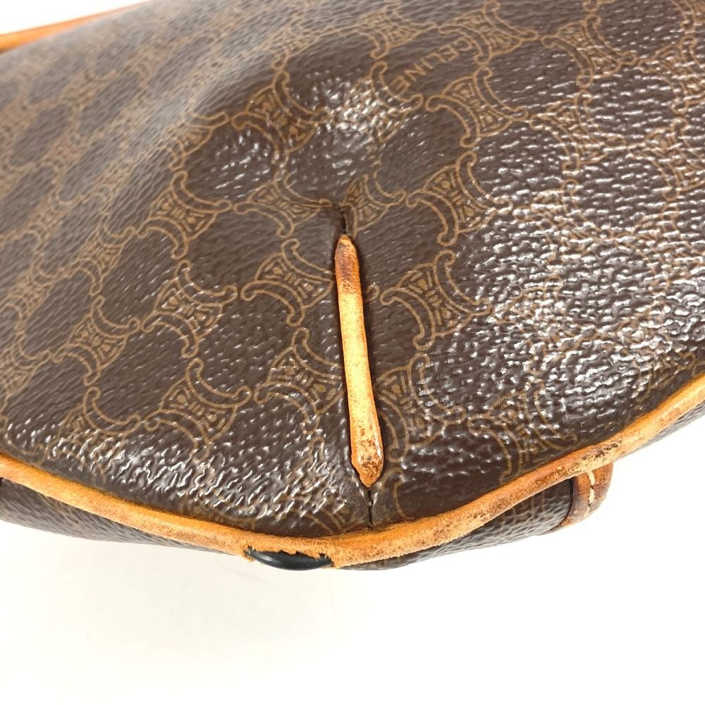 Celine Shoulder Bag Macadam Logo Leather Brown — view 2