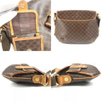 Celine Shoulder Bag Macadam Logo Leather Brown — view 7
