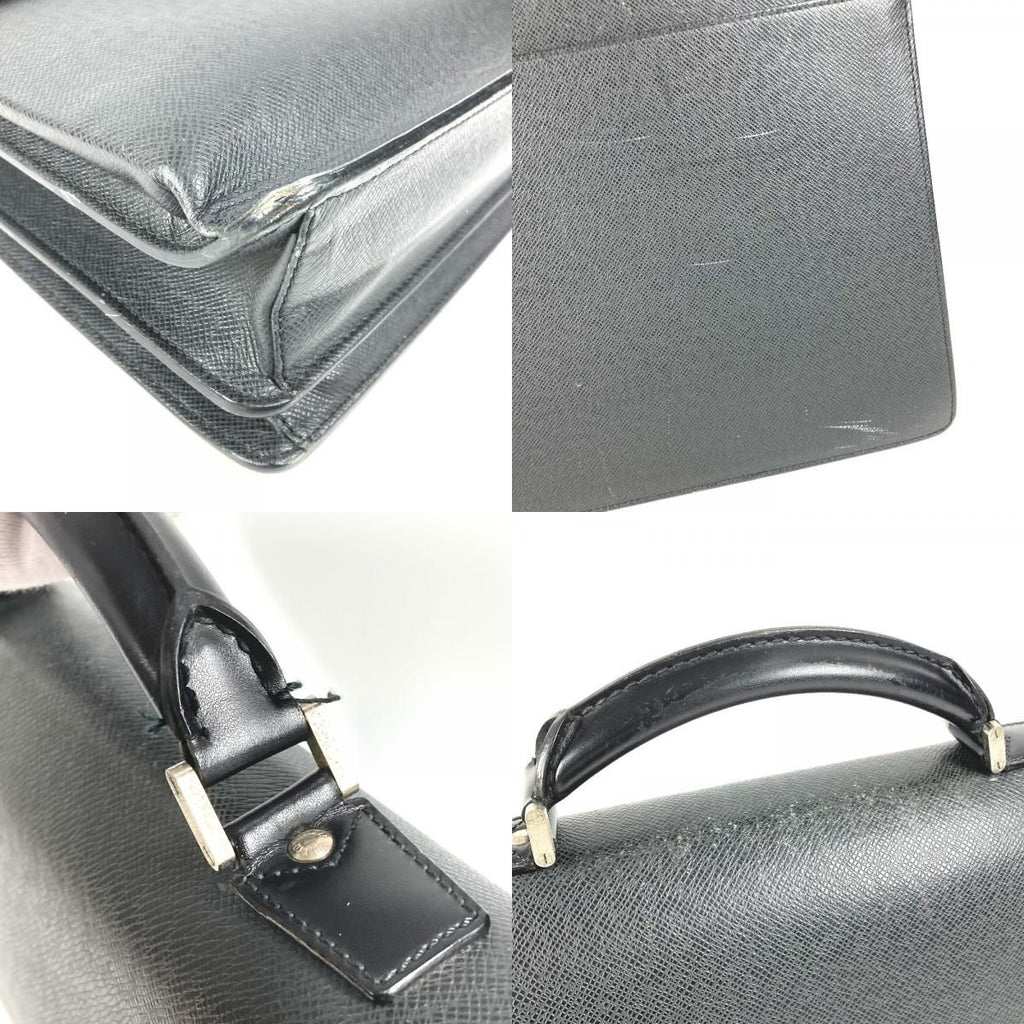 Louis Vuitton Business Bag Serviette Moscova Taiga Leather Ardoise Black — view 7