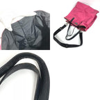 Prada Shoulder Bag Triangle Logo Leather Nylon Pink — view 9