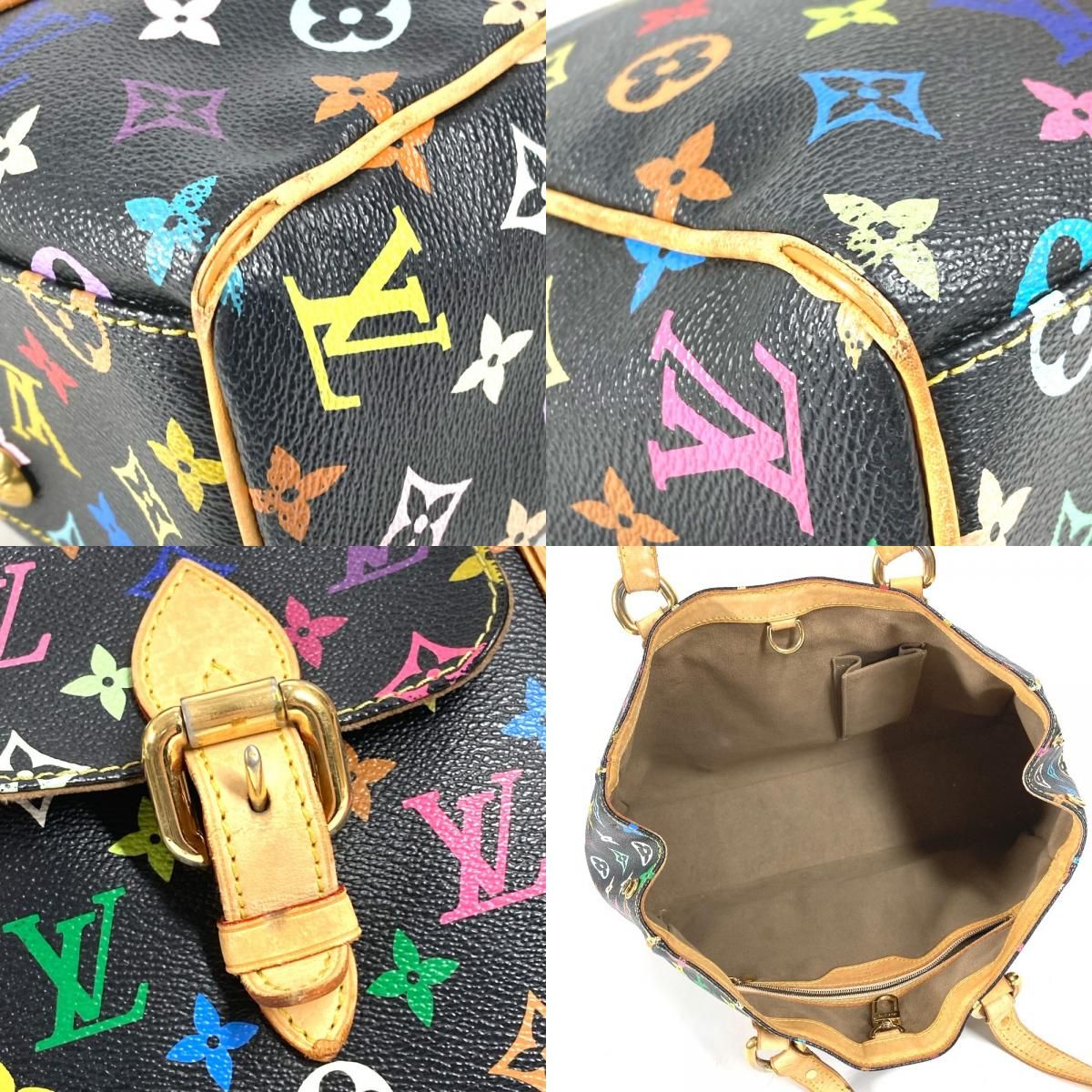 Louis Vuitton Shoulder Bag Aurelia MM Monogram Multicolor Canvas Noir Black — view 8
