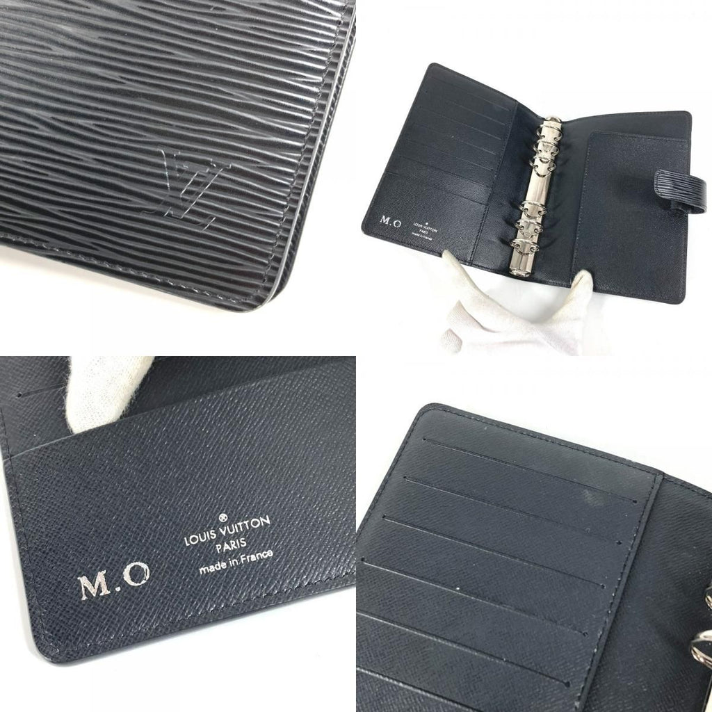 Louis Vuitton Notebook Cover Agenda MM Epi Leather Noir Black — view 7