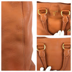 Prada Vitello Dyno 2-Way Brown Camel Gold Leather Tote Shoulder Bag — view 6