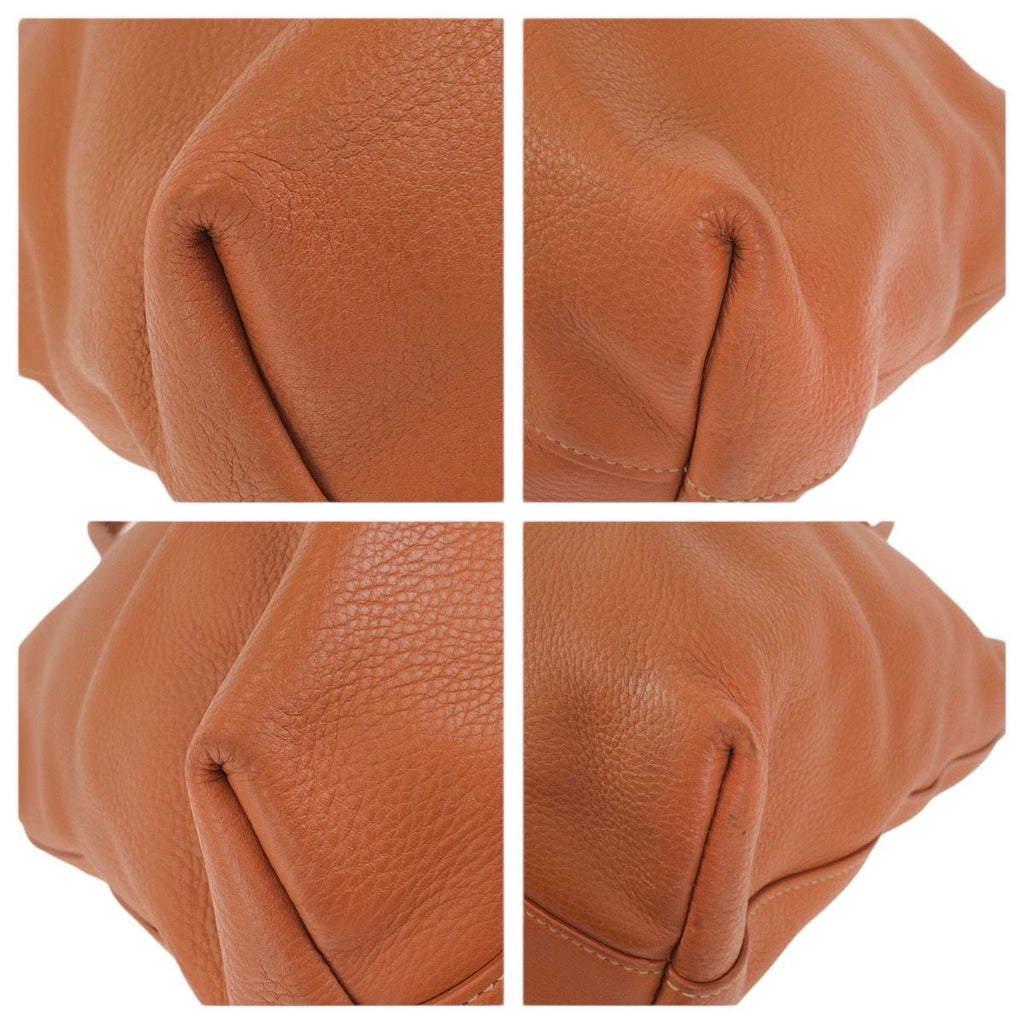 Prada Vitello Dyno 2-Way Brown Camel Gold Leather Tote Shoulder Bag — view 3