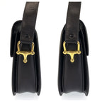 Celine Carriage Black Gold Leather Shoulder Bag — view 7