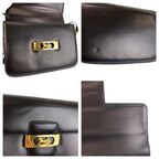 Celine Carriage Black Gold Leather Shoulder Bag — view 5