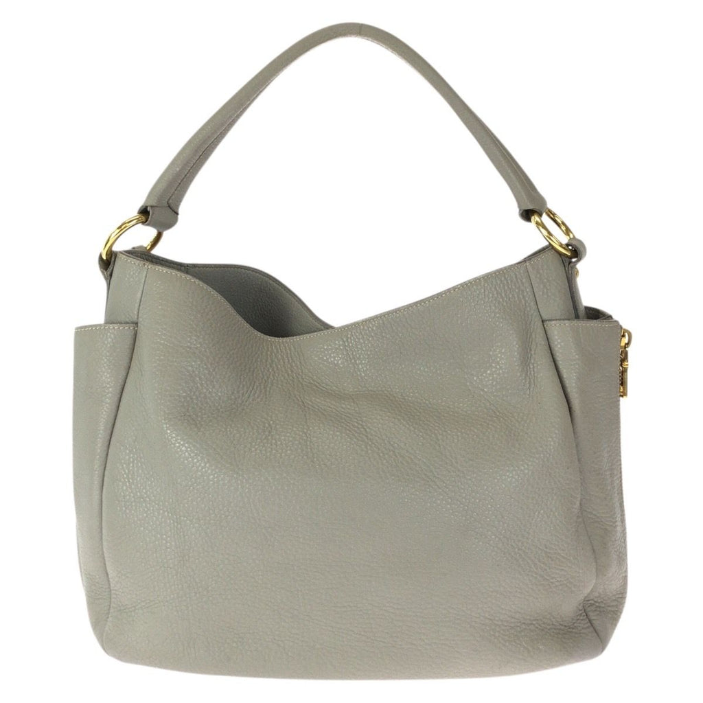 Prada Vitello Dyno Light Gray Gold Leather Hobo Shoulder Bag — view 2