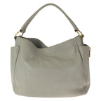 Prada Vitello Dyno Light Gray Gold Leather Hobo Shoulder Bag — view 2