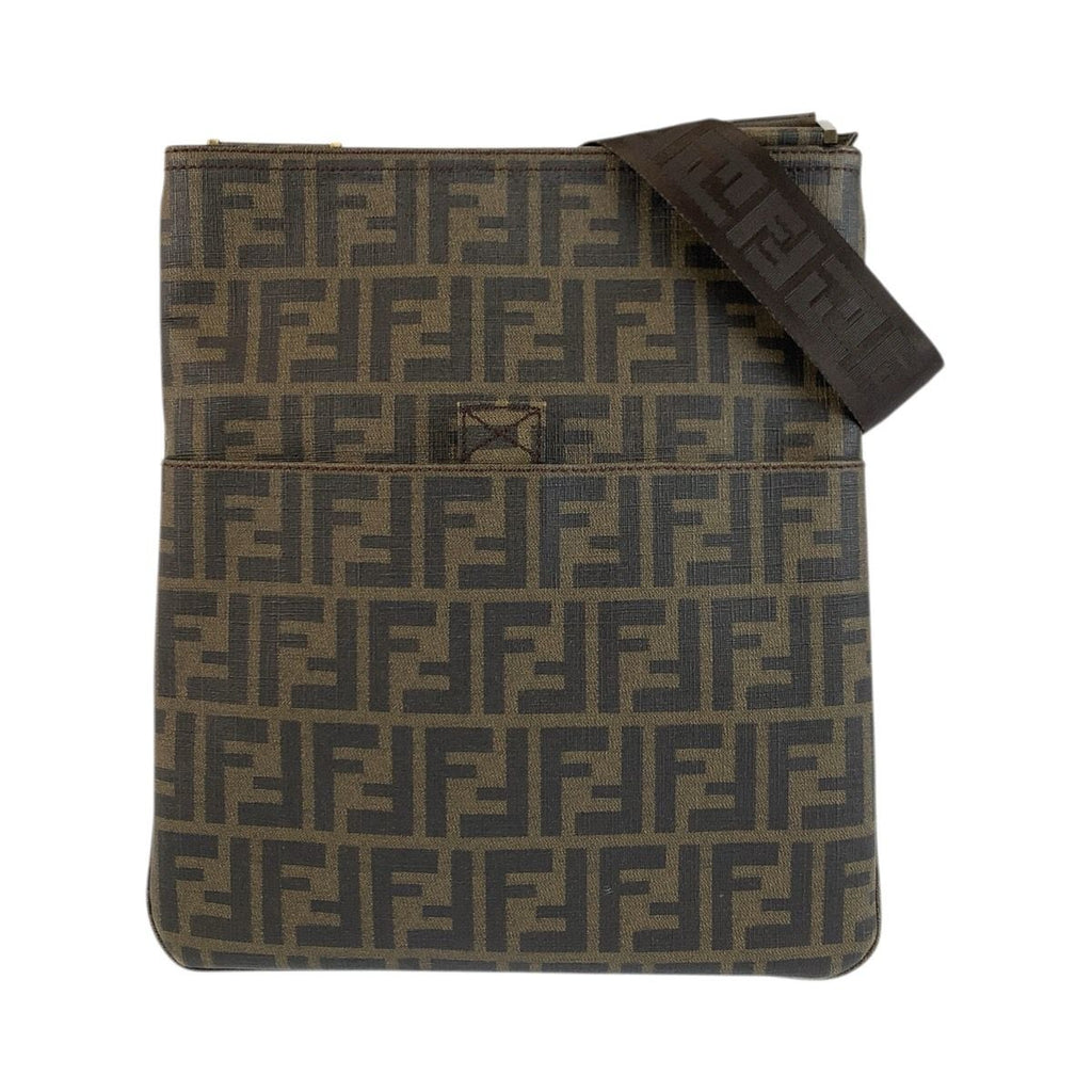 Fendi Zucca Brown Gold Shoulder Bag Pochette