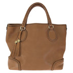 Gucci Marrakech Tassel Brown Gold Leather Tote