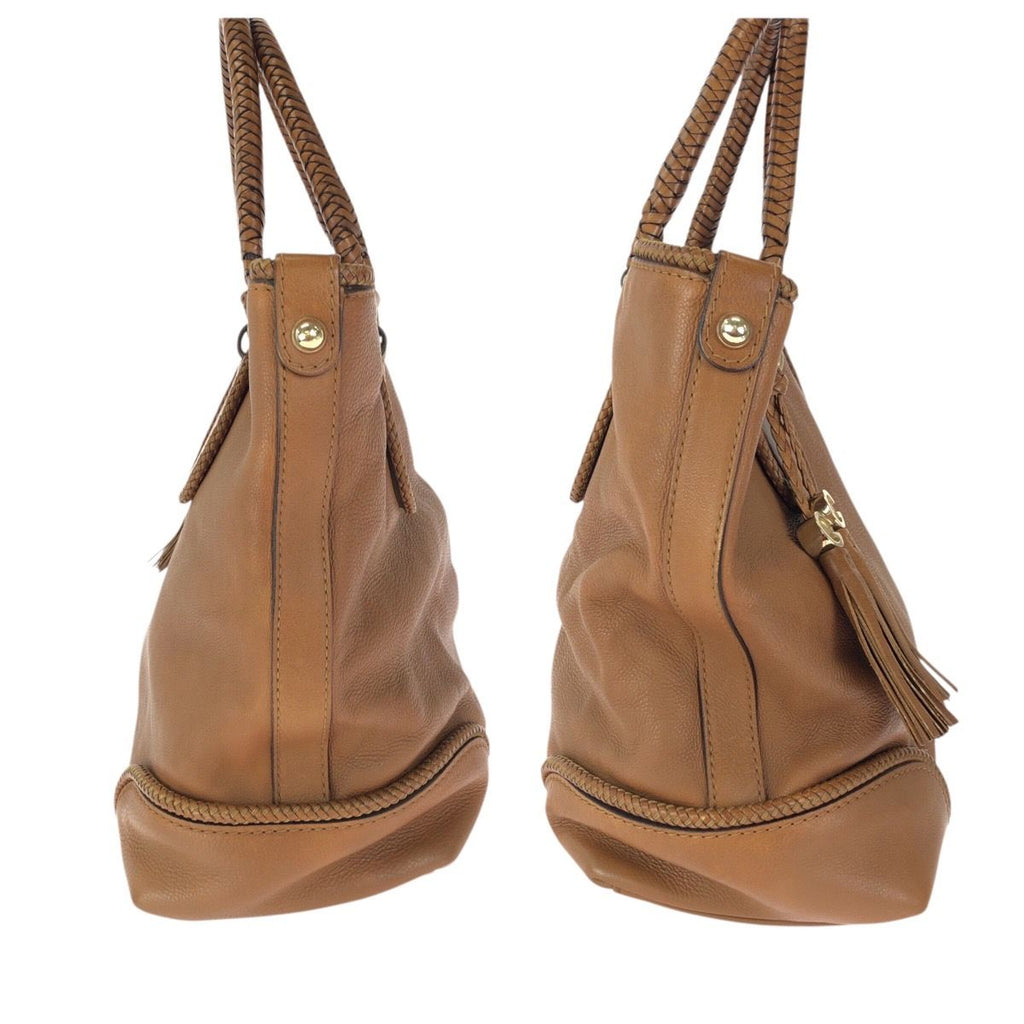 Gucci Marrakech Tassel Brown Gold Leather Tote — view 8