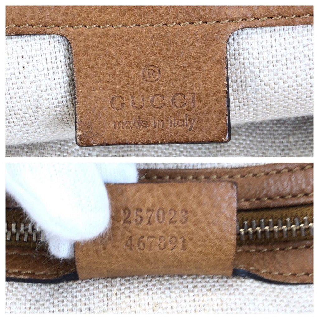 Gucci Marrakech Tassel Brown Gold Leather Tote — view 4