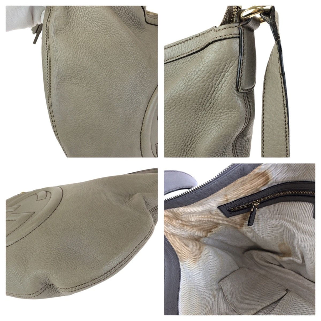Gucci Soho Interlocking Tassel Gray Gold Leather Shoulder Bag — view 5
