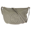 Gucci Soho Interlocking Tassel Gray Gold Leather Shoulder Bag