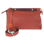 Fendi by the Way 2-Way Large Orange Brown Silver Leather Shoulder Bag