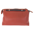 Fendi by the Way 2-Way Large Orange Brown Silver Leather Shoulder Bag — view 2