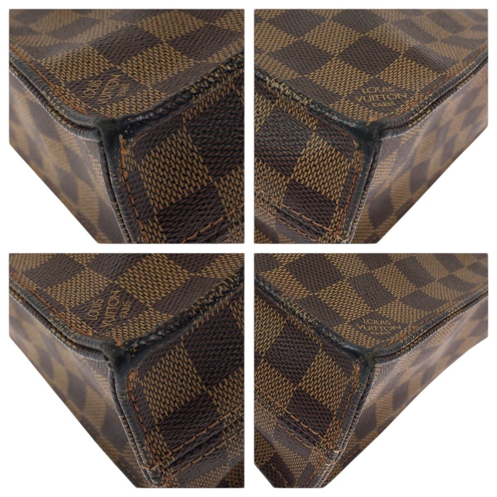 Louis Vuitton Damier Ebene Sac Pura Brown Gold Leather Tote Business — view 3