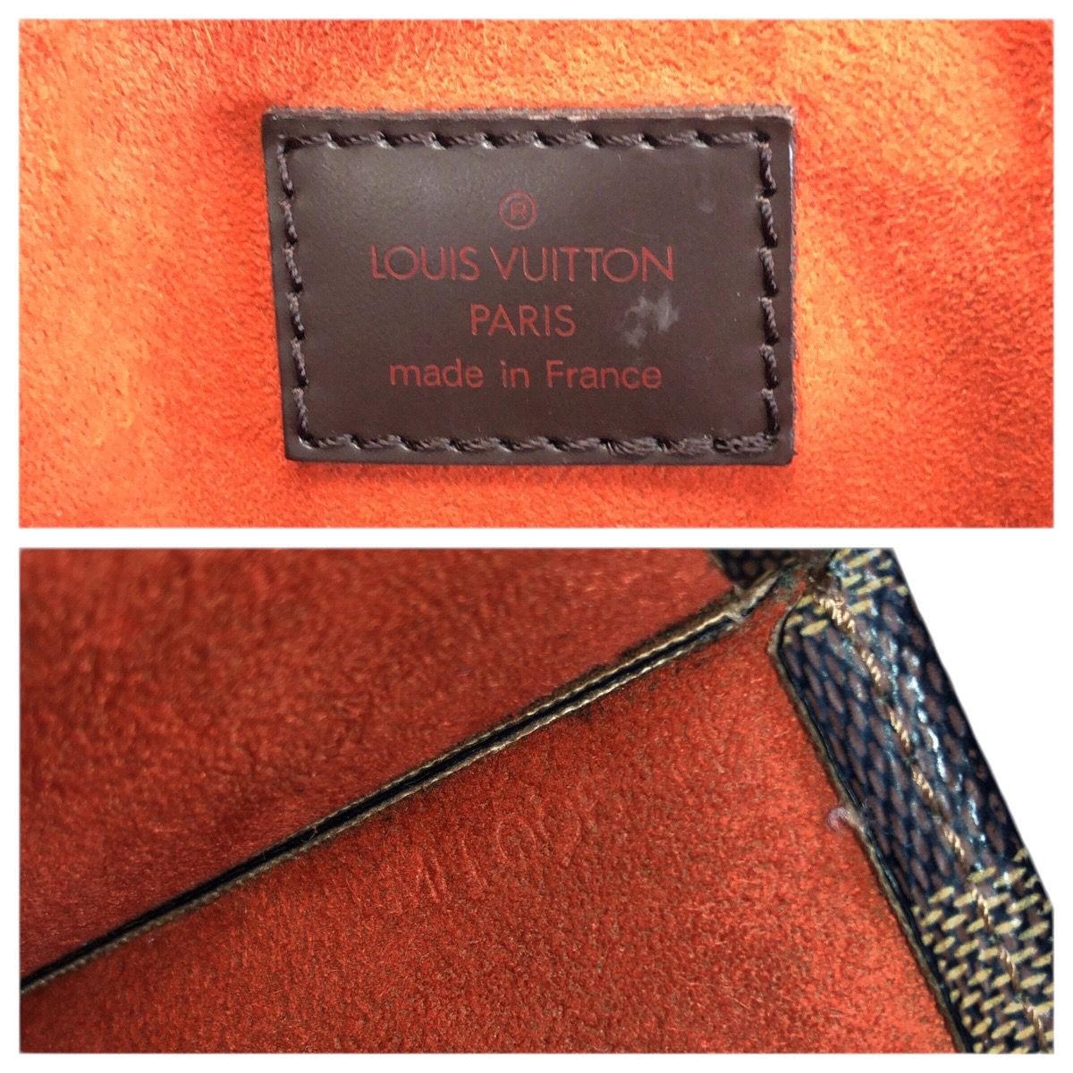 Louis Vuitton Damier Ebene Sac Pura Brown Gold Leather Tote Business — view 4