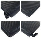 Chanel Chez Blanc Stitch CC Logo Black Gunmetal Lambskin Wallet Zip Around — view 3