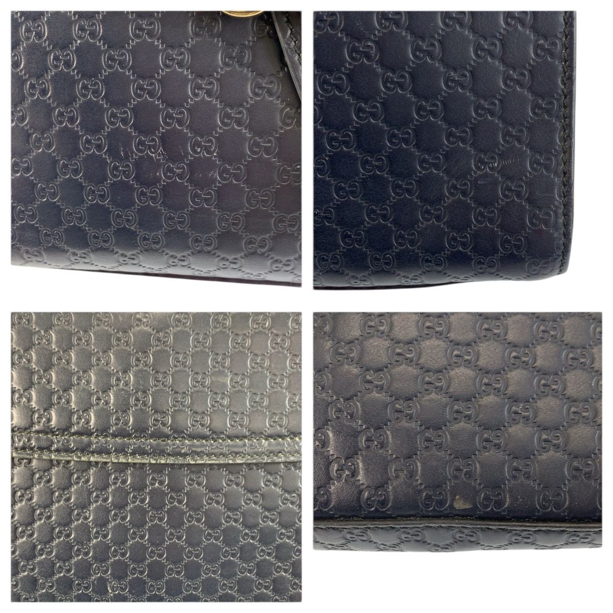 Gucci Micro Guccissima Emily Horsebit Navy Gold Chain Shoulder Bag — view 5