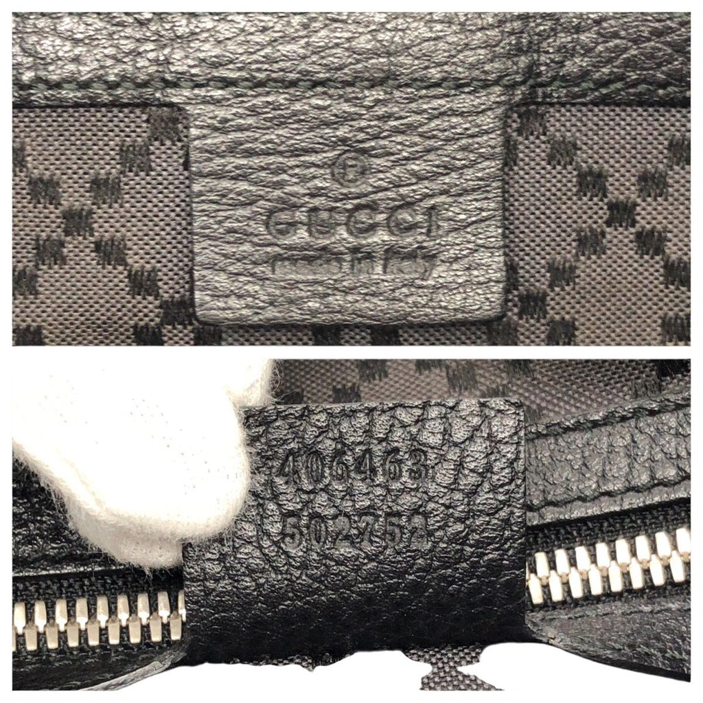 Gucci Cosmopolis 2-Way Navy Black Silver Leather Shoulder Bag — view 4
