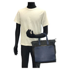 Gucci Cosmopolis 2-Way Navy Black Silver Leather Shoulder Bag — view 7