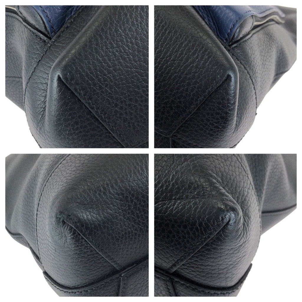 Gucci Cosmopolis 2-Way Navy Black Silver Leather Shoulder Bag — view 3