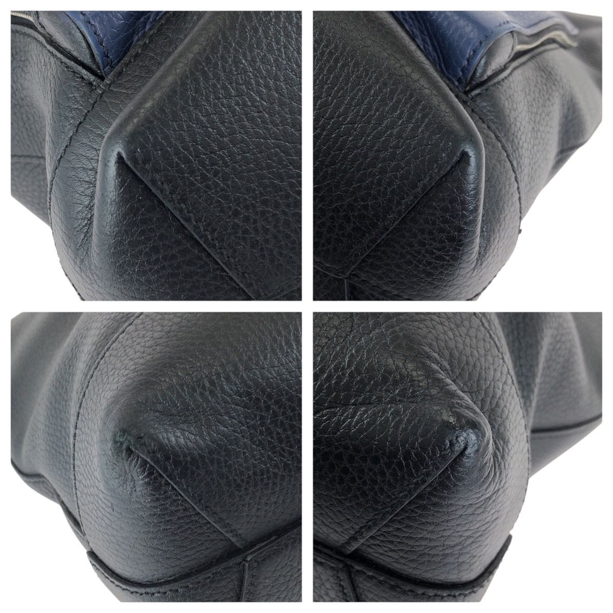 Gucci Cosmopolis 2-Way Navy Black Silver Leather Shoulder Bag — view 3