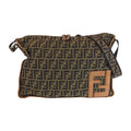 Fendi Zucca Brown Dark Nylon Leather Shoulder Bag