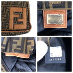 Fendi Zucca Brown Dark Nylon Leather Shoulder Bag — view 4