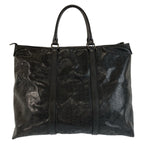 Gucci GG Supreme Black Leather Tote Boston Bag — view 2