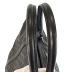 Gucci GG Supreme Black Leather Tote Boston Bag — view 8