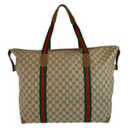 Gucci Sherry Line Beige Brown GG Supreme Canvas Boston Bag — view 2