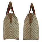 Gucci Sherry Line Beige Brown GG Supreme Canvas Boston Bag — view 8