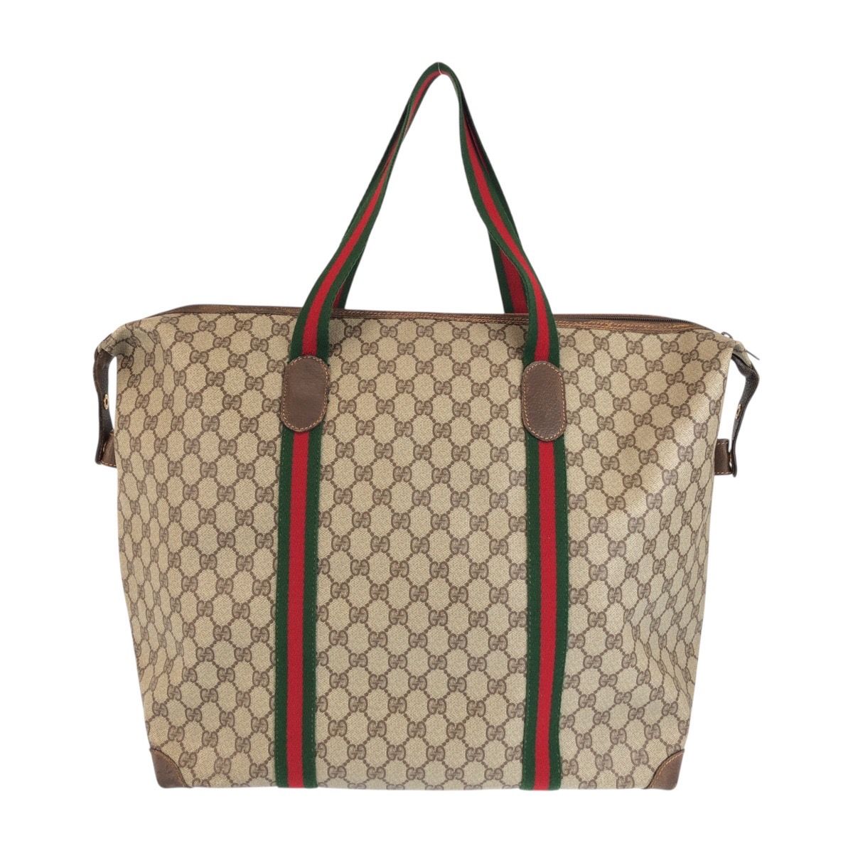 Gucci Vintage Sherry Line Beige Brown Gold GG Supreme Canvas Leather 012 39 — view 2