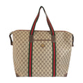 Gucci Vintage Sherry Line Beige Brown Gold GG Supreme Canvas Leather 012 39