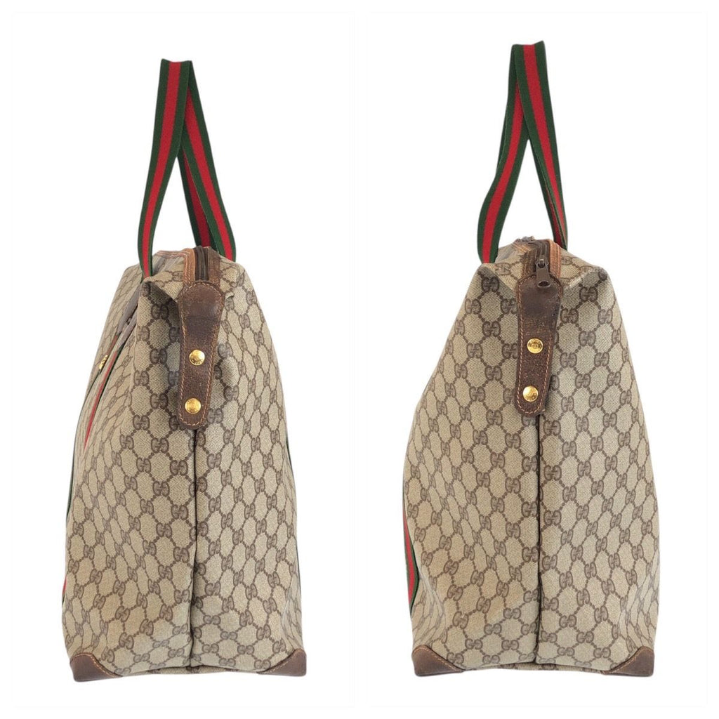 Gucci Vintage Sherry Line Beige Brown Gold GG Supreme Canvas Leather 012 39 — view 8