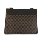 Gucci Brown Gold GG Canvas Leather Shoulder Bag — view 2